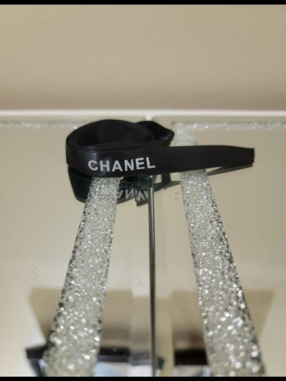 CHANEL Gift  Black Ribbon White Logo 48